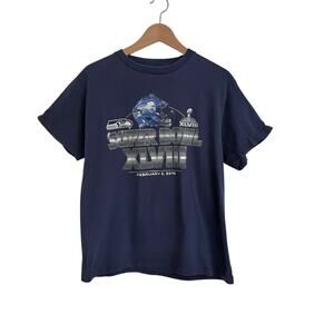 NFL Seattle Seahawks Super Bowl XLVIII 2014 T-Shirt Medium Blue
short sleeves